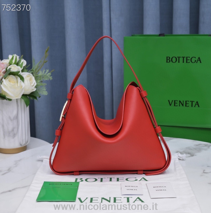 Eredeti Minőségi Bottega Veneta Bölcsőtáska 35cm 7582 Borjúbőr ősz/tél 2021 Kollekció Piros