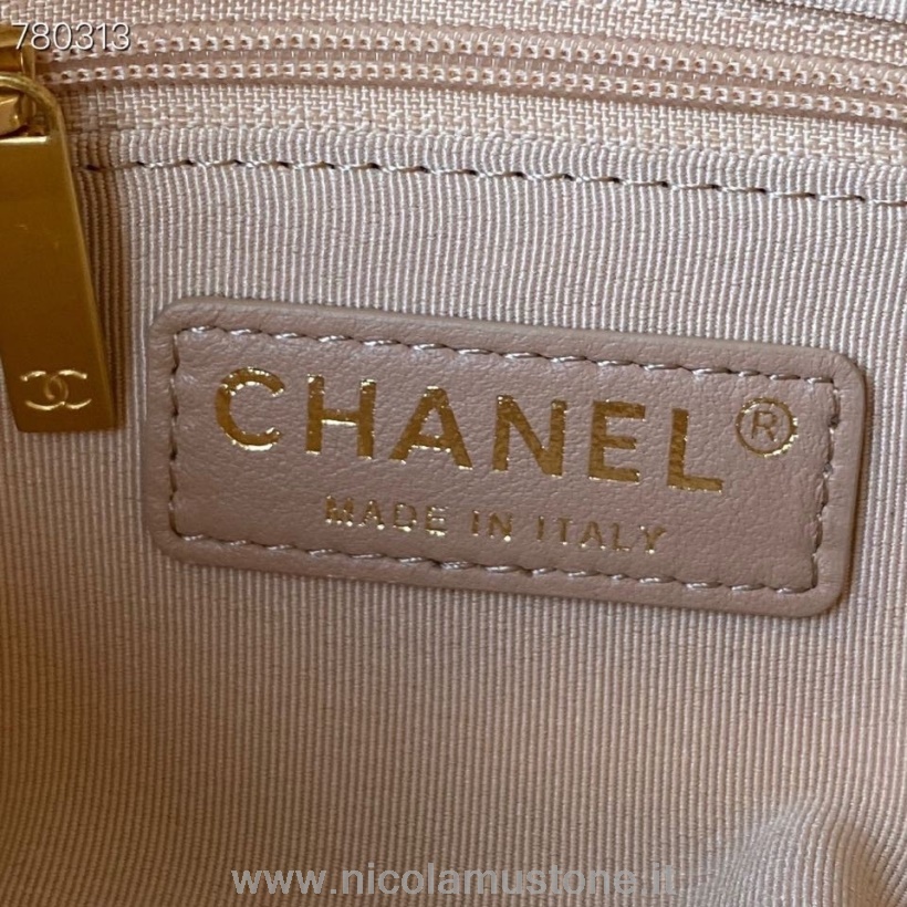 Eredeti Minőségi Chanel Lapos Táska 22cm As3011 Arany Hardver Borjúbőr őszi/téli 2021 Kollekció Barack