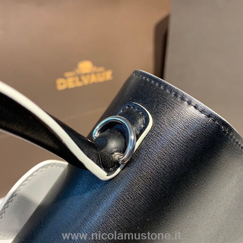 Qualità Originale Delvaux Brillant Bb Satchel Patta 20cm Borsa Pelle Di Vitello Bianco Hardware Collezione Autunno/inverno 2019 Nero