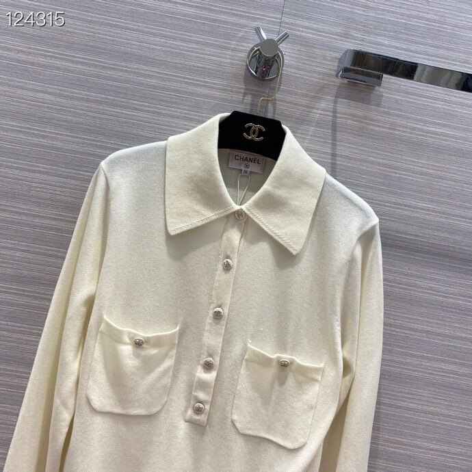 Camicia A Maniche Lunghe Donna Chanel Button Up Di Qualità Originale Collezione Autunno/inverno 2020 Bianca