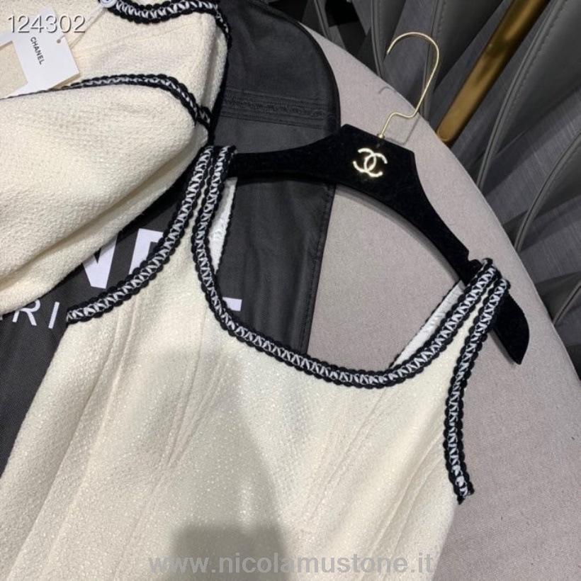 Qualità Originale Chanel Set 2 Pezzi Camicetta E Soprabito A Maniche Lunghe Collezione Autunno/inverno 2020 Avorio/nero