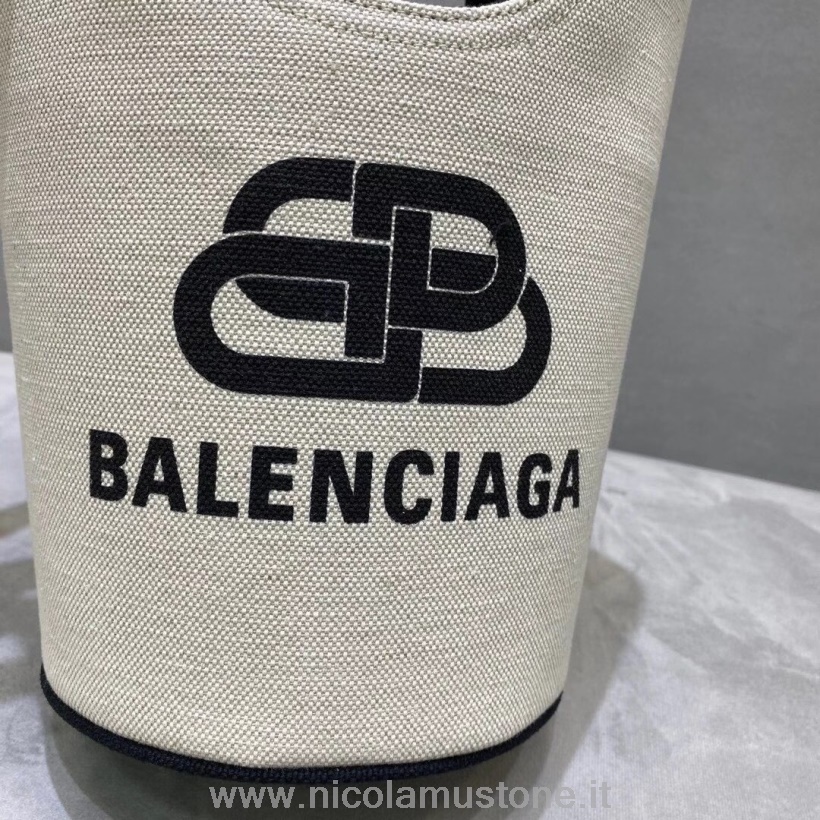Tote Bag 23cm Onda Media Balenciaga Di Qualità Originale In Tela Collezione Autunno/inverno 2020 Naturale