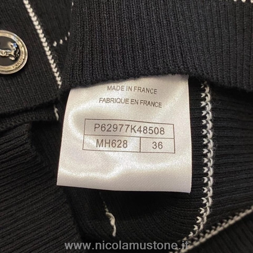 Camicia Cardigan In Maglia A Costine Chanel Di Qualità Originale Collezione Autunno/inverno 2020 Nero