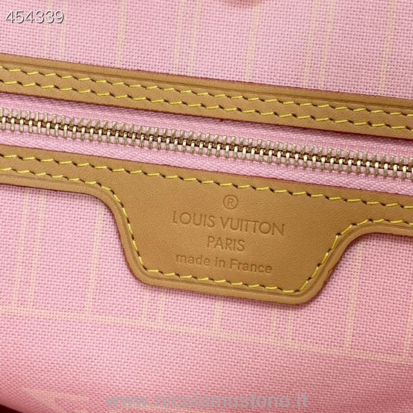 Qualità Originale Louis Vuitton Neverfull Mm Borsa 32 Cm Monogramma Tela Primavera/estate 2021 Collezione M45680 Rosa Chiaro