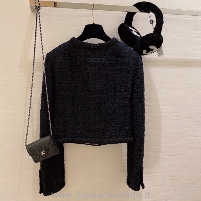 Giacca In Tweed Da Donna Chanel Di Qualità Originale Collezione Autunno/inverno 2020 Nera