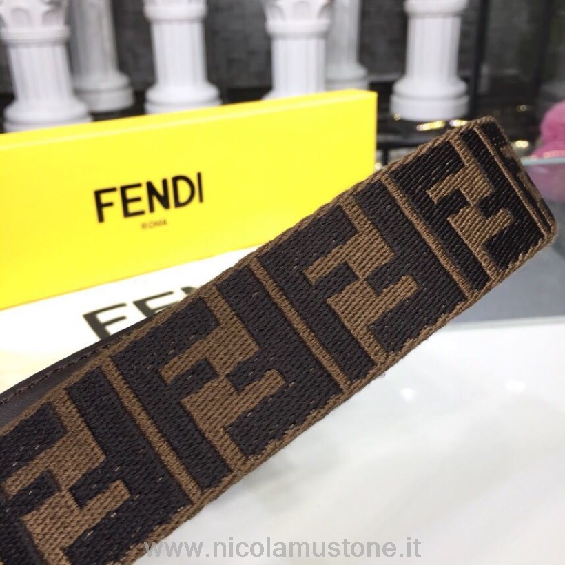 Qualità Originale Fendi Strap You Ff Logo Tracolla 94cm Collezione Primavera/estate 2019 Marrone