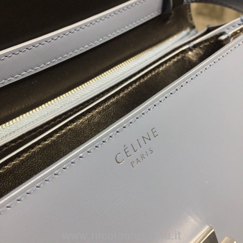 Qualità Originale Celine Classic Box Bag 24cm Pelle Di Vitello Liscia Collezione Primavera/estate 2018 Blu Medio