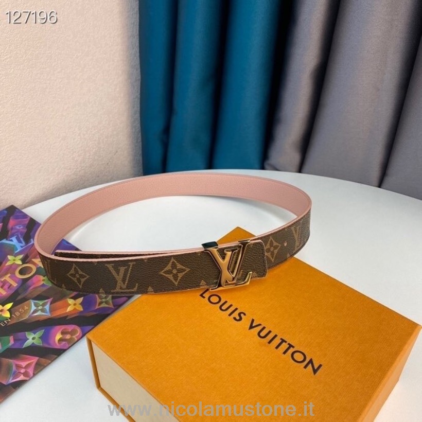 Originele Kwaliteit Louis Vuitton 3cm Riem Gouden Hardware Monogram Canvas Herfst/winter 2020 Collectie Bruin/rose Ballerina