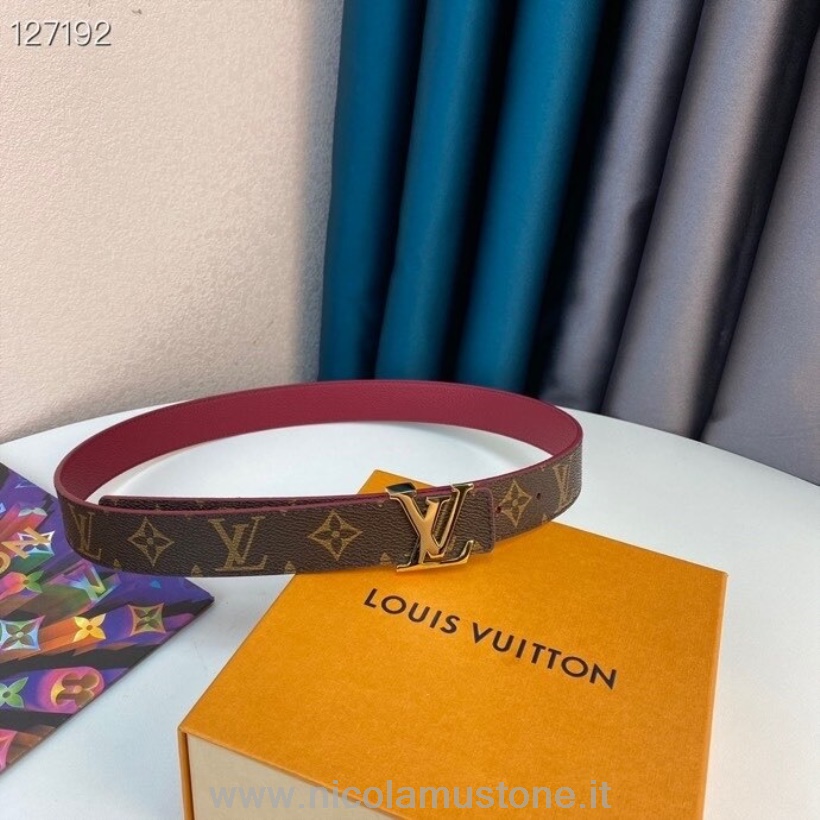 Originele Kwaliteit Louis Vuitton 3cm Riem Gouden Hardware Monogram Canvas Herfst/winter 2020 Collectie Bruin/rozijn