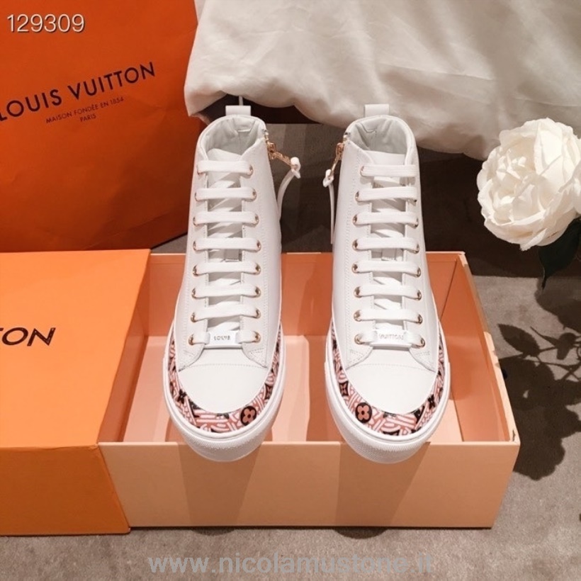 Originele Kwaliteit Louis Vuitton Crafty Stellar Hi-top Sneakers Kalfsleer Lente/zomer 2020 Collectie 1a85em Wit/beige
