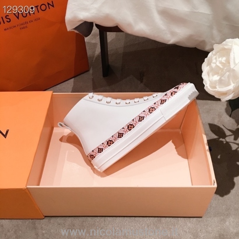 Originele Kwaliteit Louis Vuitton Crafty Stellar Hi-top Sneakers Kalfsleer Lente/zomer 2020 Collectie 1a85em Wit/beige
