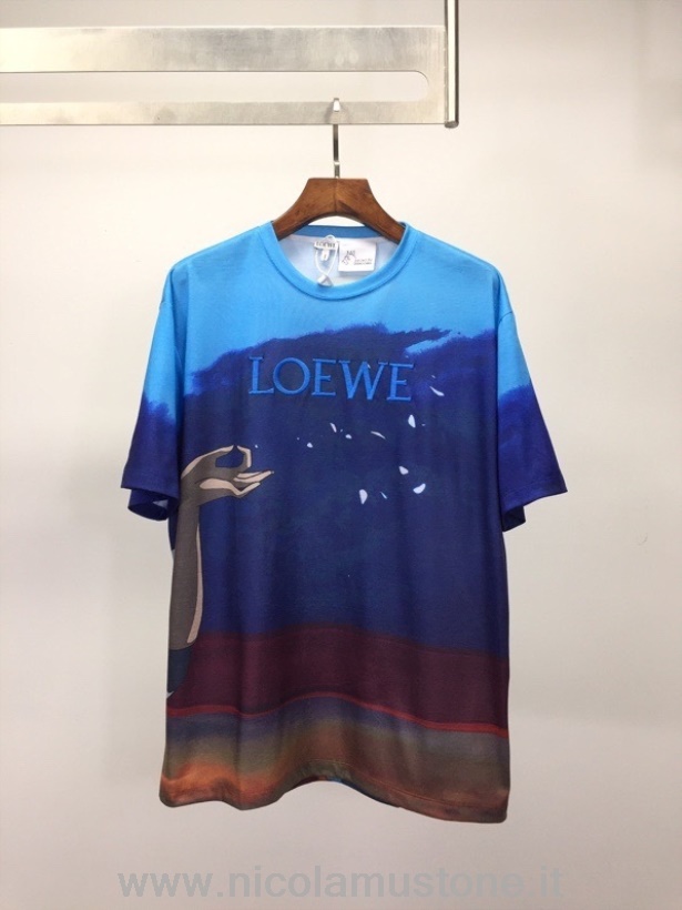 Originele Kwaliteit Loewe Kaonashi T-shirt Korte Mouwen Lente/zomer 2022 Collectie Blauw