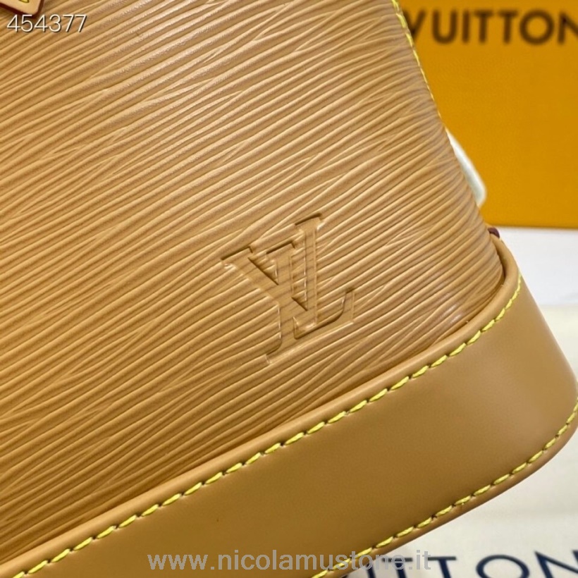 Original Kvalitet Louis Vuitton Alma Bb Bag 24cm Epi Skinn Vår/sommer 2021 Kolleksjon M57426 Gull Honning
