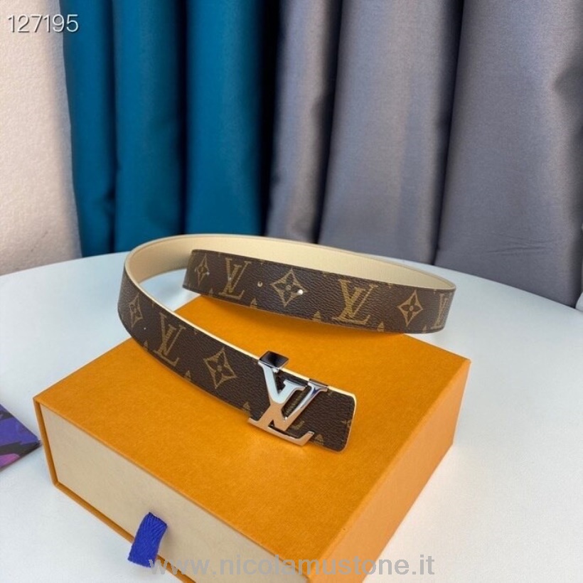 Original Kvalitet Louis Vuitton 3cm Belte Gull Hardware Monogram Canvas Høst/vinter 2020 Kolleksjon Brun/krem