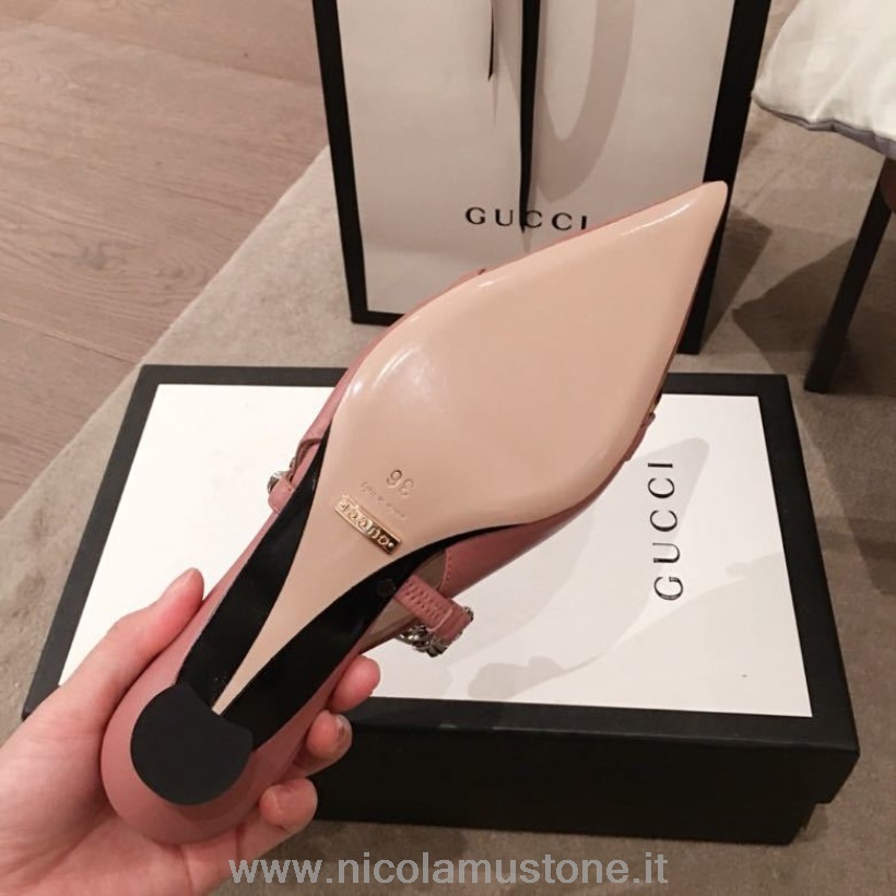 Original Kvalitet Gucci Hestebit Slingback Flats Kalveskinn Vår/sommer 2020 Kolleksjon Blush Rosa