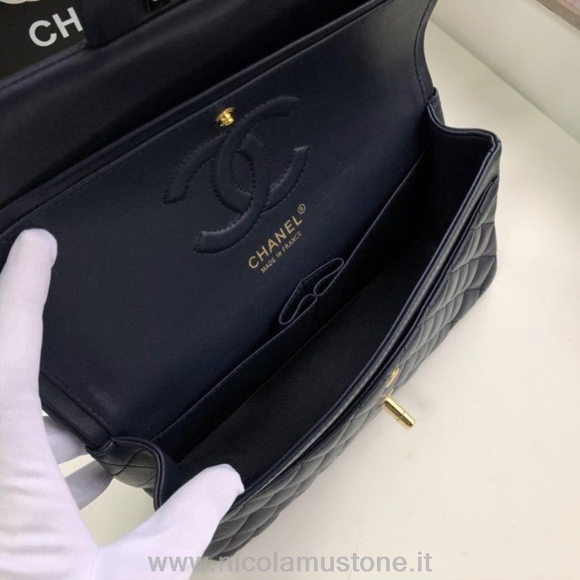 Original Kvalitet Chanel Klassisk Klaffveske 25 Cm Gull Hardware Lammeskinn Vår/sommer 2020 Kolleksjon Svart