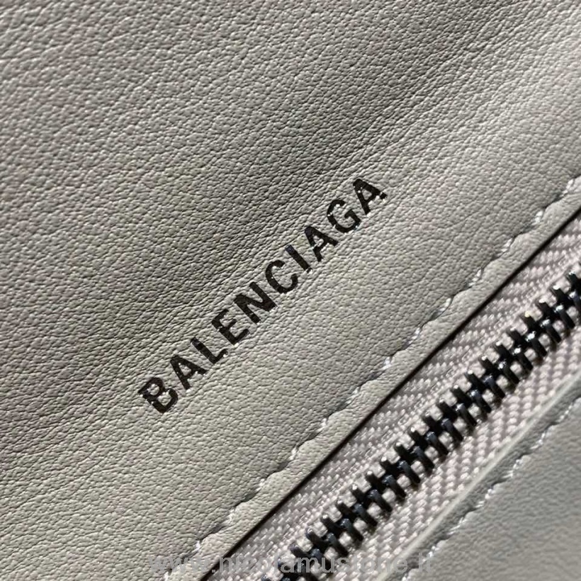 Original Kvalitet Balenciaga Timeglassveske 24cm Kroko Kalveskinn Vår/sommer 2020 Kolleksjon Hvit