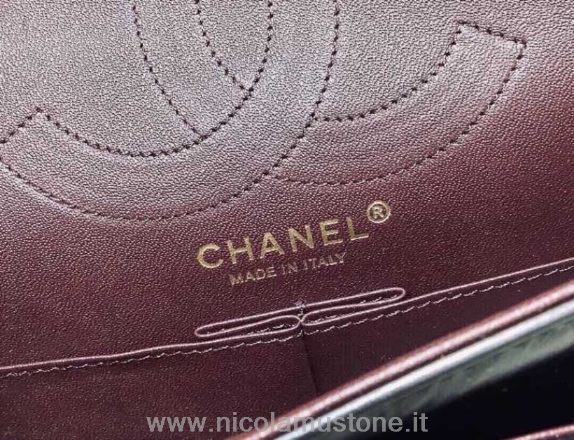 Original Kvalitet Chanel Lucky Charms Crumpled Ressue 255 Bag 25cm A37586 Lammeskinn Cruise Vår/sommer 2022 Kolleksjon Svart