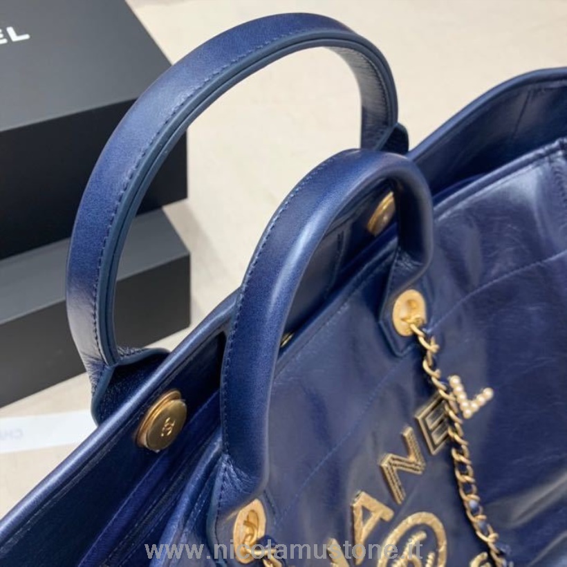 Original Kvalitet Chanel Deauville Tote Bag 40cm Gull Hardware Lagret Lammeskinn Vår/sommer 2020 Kolleksjon Burgunder