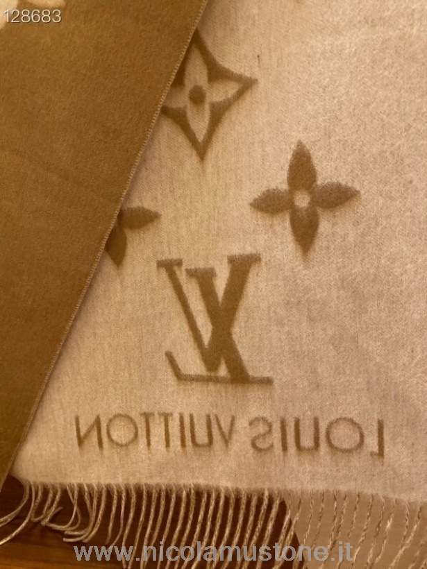 Original Kvalitet Louis Vuitton Reykjavik Kasjmir Sjal Skjerf 170cm Høst/vinter 2020 Kolleksjon Brun/brun