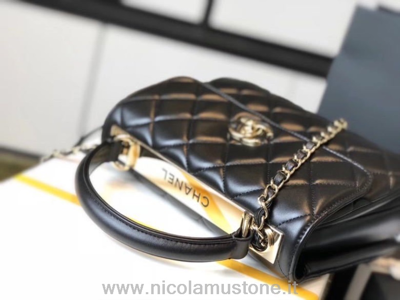 Original Kvalitet Chanel Trendy Cc Bag 25cm Gull Hardware Lammeskinn Vår/sommer 2020 Kolleksjon Svart