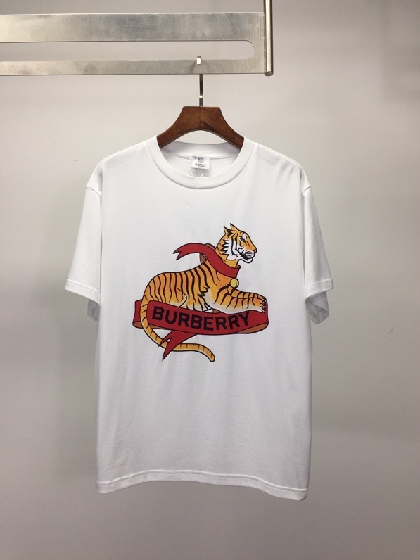 Original Kvalitet Burberry Lunar Year Tiger Kortermet T-skjorte Vår/sommer 2022 Kolleksjon Hvit