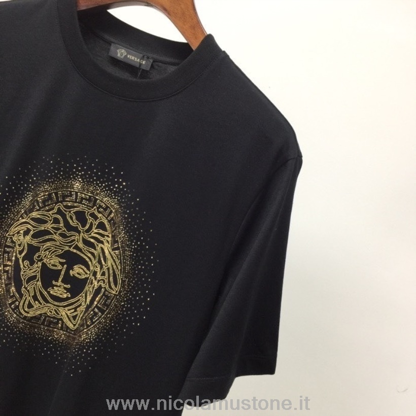 Original Kvalitet Versace Medusa Kortermet T-skjorte Vår/sommer 2022 Kolleksjon Svart
