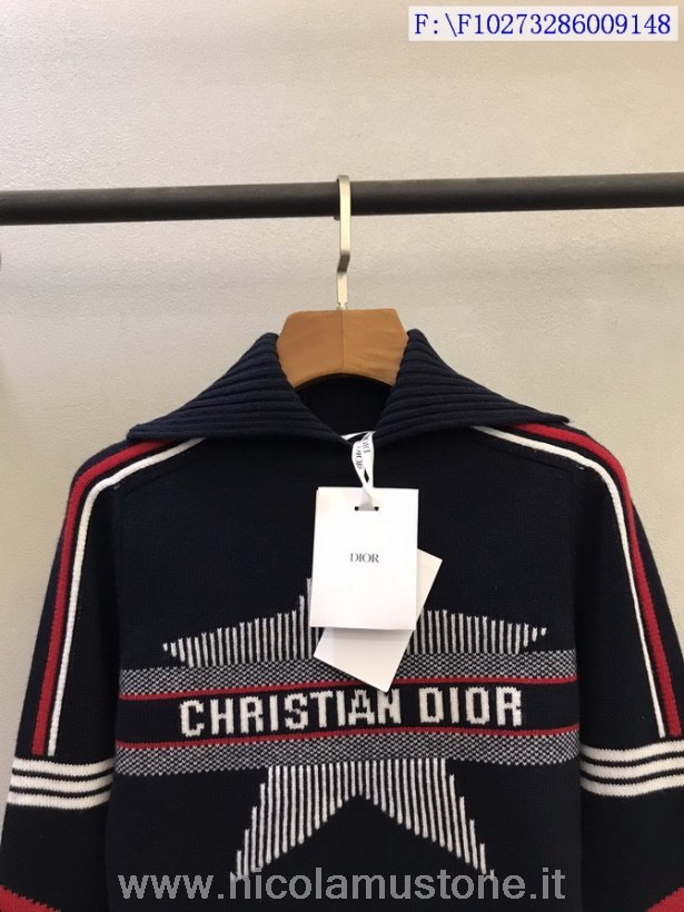 Original Kvalitet Christian Dior Dioralps Genser Med Glidelås Høst/vinter 2021 Kolleksjon Svart