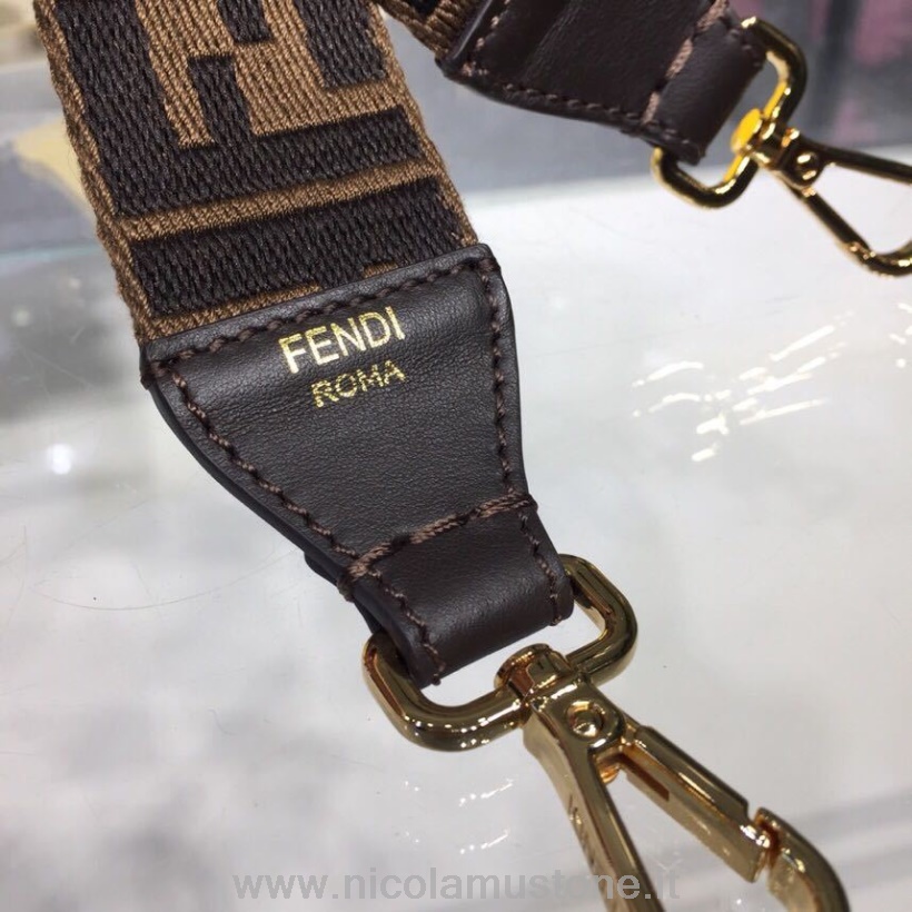 Original Kvalitet Fendi Strap You Ff Logo Bag Stropp 94cm Vår/sommer 2019 Kolleksjon Brun