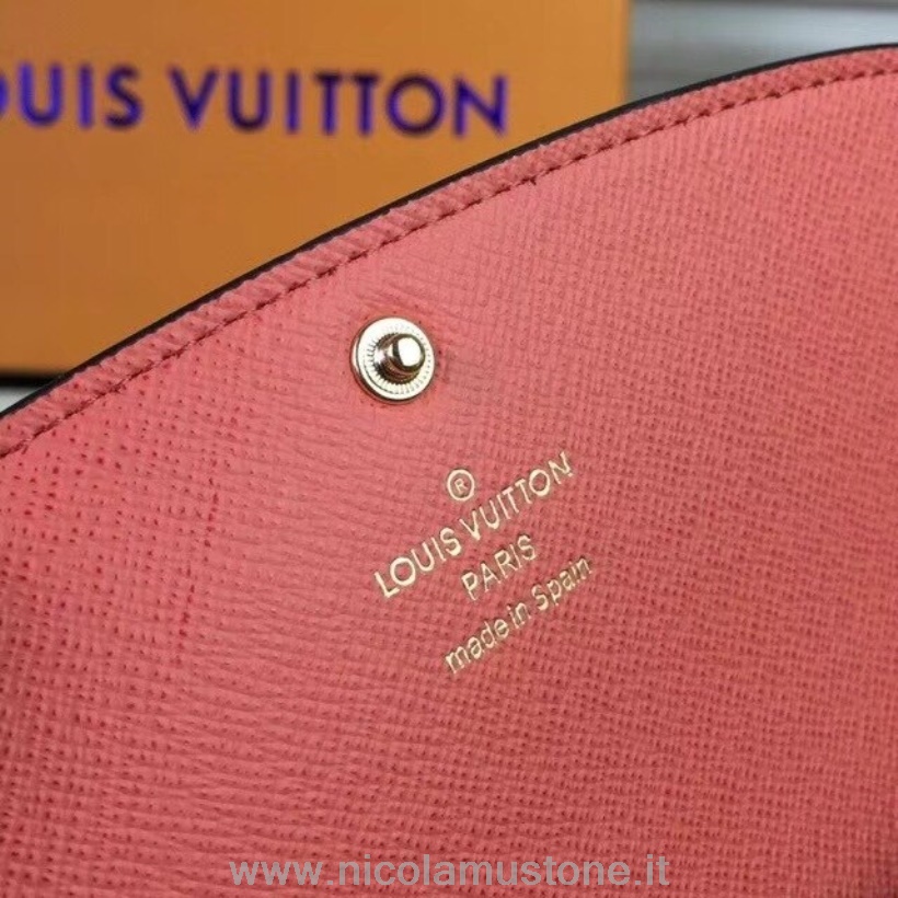 Original Kvalitet Louis Vuitton Emilie Lommebok Monogram Lerret Vår/sommer 2018 Kolleksjon M60698 Fersken