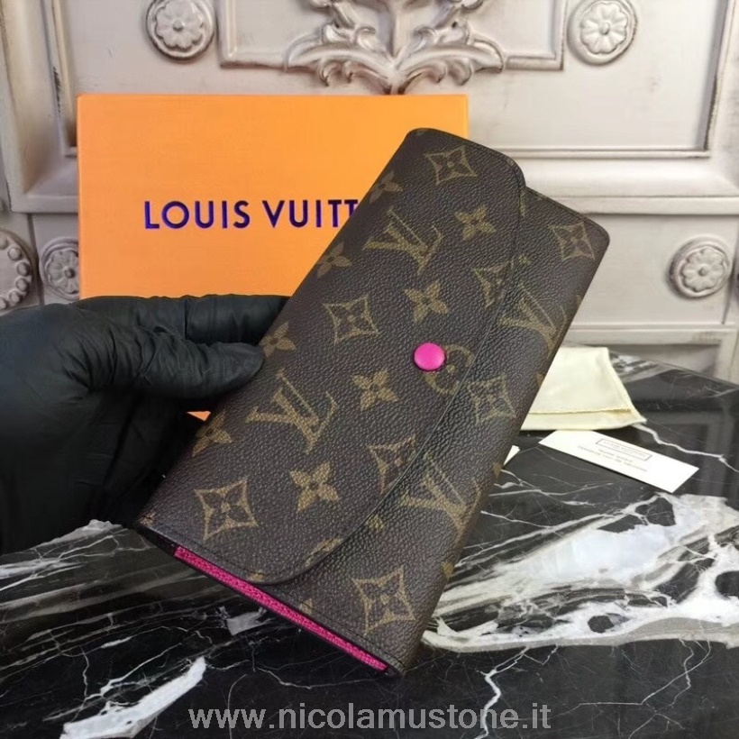 Original Kvalitet Louis Vuitton Emilie Lommebok Monogram Lerret Vår/sommer 2018 Kolleksjon M60698 Freesia