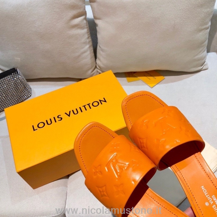 Original Kvalitet Louis Vuitton Revival Mulesandaler Lammeskinn Vår/sommer 2021 Kolleksjon Oransje