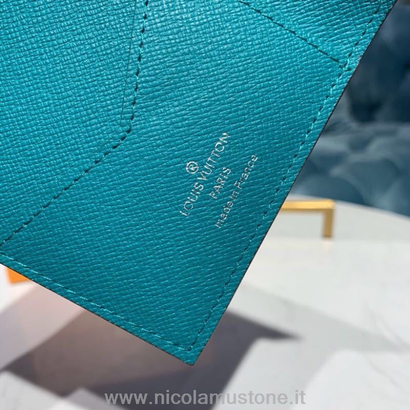 Original Kvalitet Louis Vuitton Passdeksel 15 Cm Monogram Lerret Vår/sommer 2019 Kolleksjon M64501 Turkis