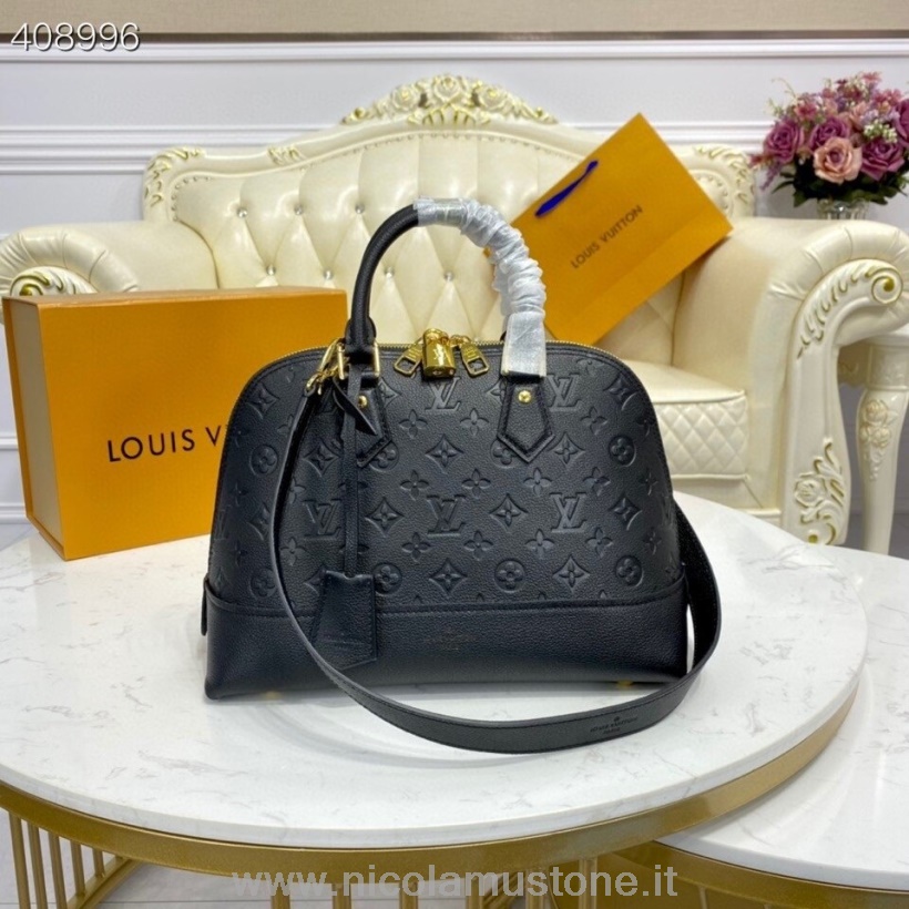 Original Kvalitet Louis Vuitton Neo Alma Bag 34cm Monogram Empreinte Lerret Vår/sommer 2021 Kolleksjon M44832 Svart