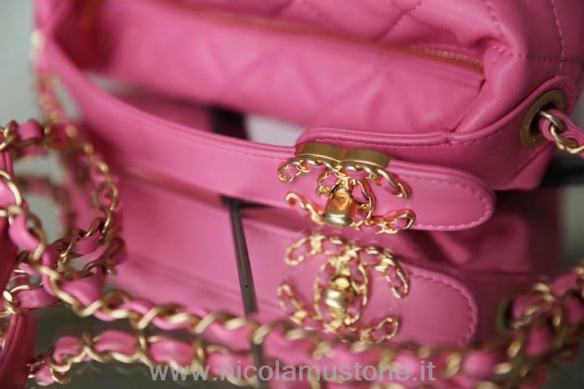 Original Kvalitet Chanel Hobo Bag 20cm Lammeskinn Vår/sommer Act 2 2020 Kolleksjon Rosa