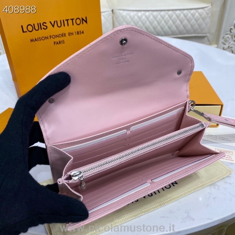 Original Kvalitet Louis Vuitton New Wave Kompakt Lommebok 19cm Kalveskinn Vår/sommer 2021 Kolleksjon M63729 Rosa