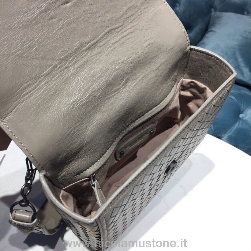 Original Quality Bottega Veneta Alumna Bag 24cm Intrecciato Nappa Leather Brunito Hardware Fall/winter 2019 Collection Light Grey
