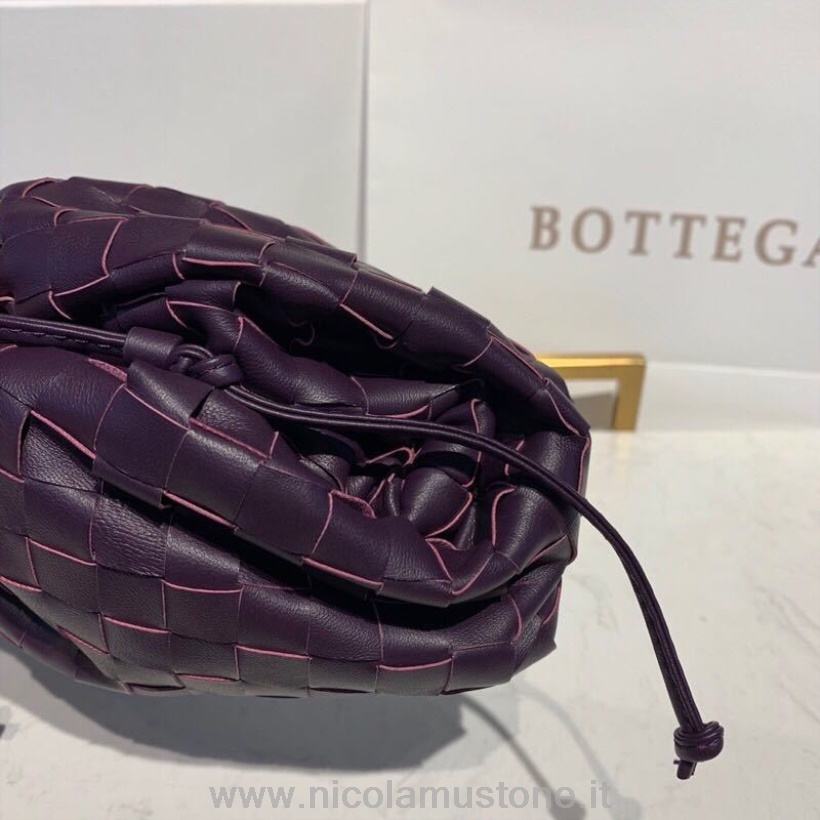 Qualità Originale Bottega Veneta The Pouch Bag 28cm Nappa Intrecciata Collezione Autunno/inverno 2019 Prugna
