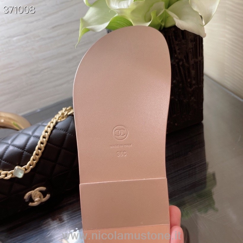 Sandali Chanel Intrecciati Cc Velcro Di Qualità Originale Pelle Di Vitello Collezione Primavera/estate 2021 Rame