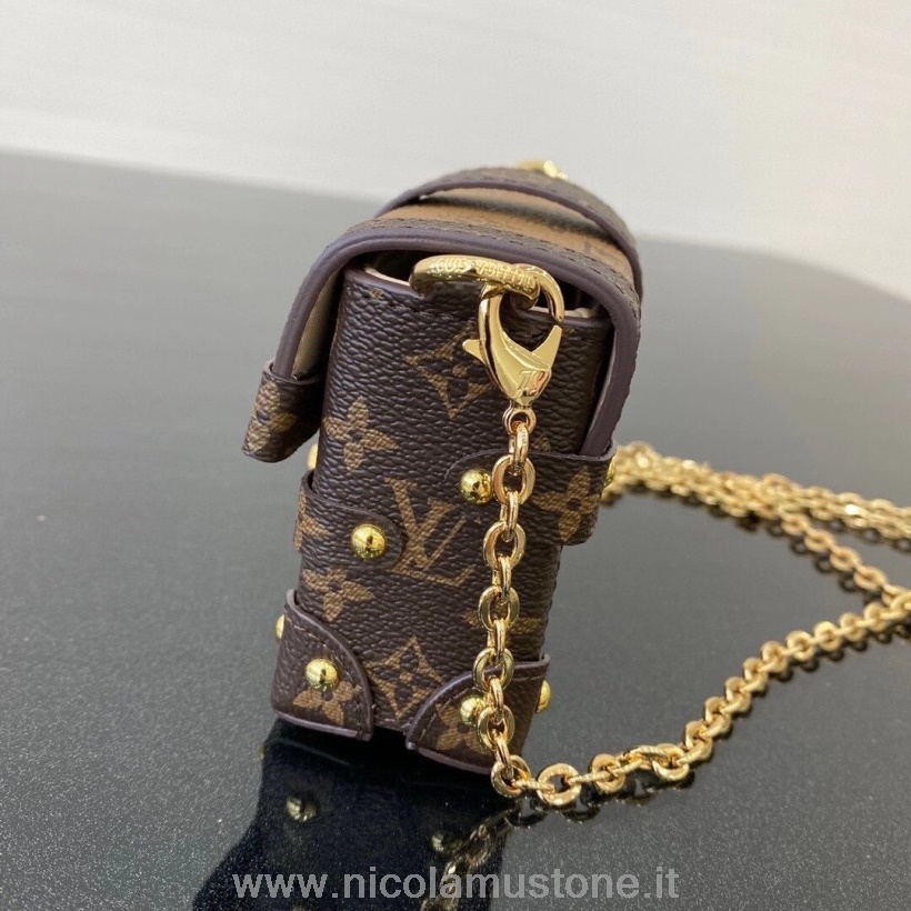 Oryginalna Jakość Louis Vuitton Mini Trunk Essentials Brelok Torba 12cm Monogram Płótno Kolekcja Jesień/zima 2020 Tan/brązowy
