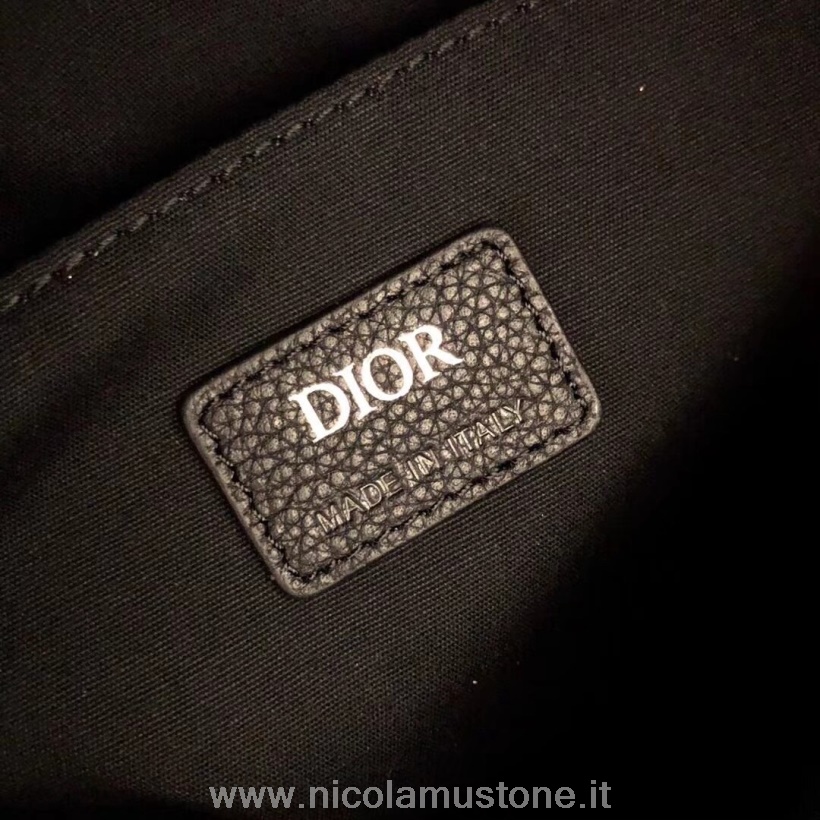 Oryginalny Plecak Christian Dior 32 Cm Skośne Haftowane Płótno Kolekcja Jesień/zima 2020 Niebieski/biały