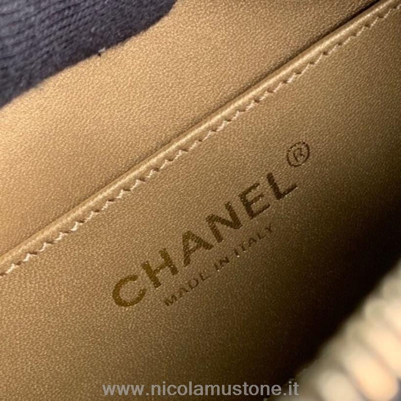Oryginalna Jakość Chanel Pokrowiec Na Aparat Torba Na Ramię 20cm Złoty Sprzęt Skóra Jagnięca Kolekcja Wiosna/lato 2020 Czarny
