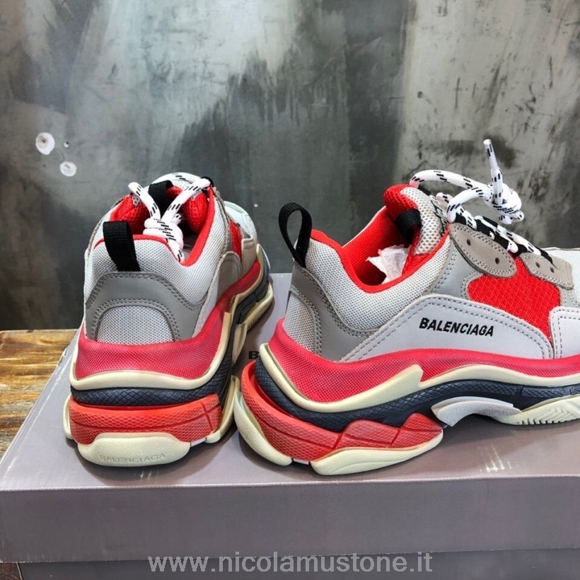 Sneakers Balenciaga Triple S Di Qualità Originale Pelle Di Vitello Collezione Primavera/estate 2020 Rosso/nero