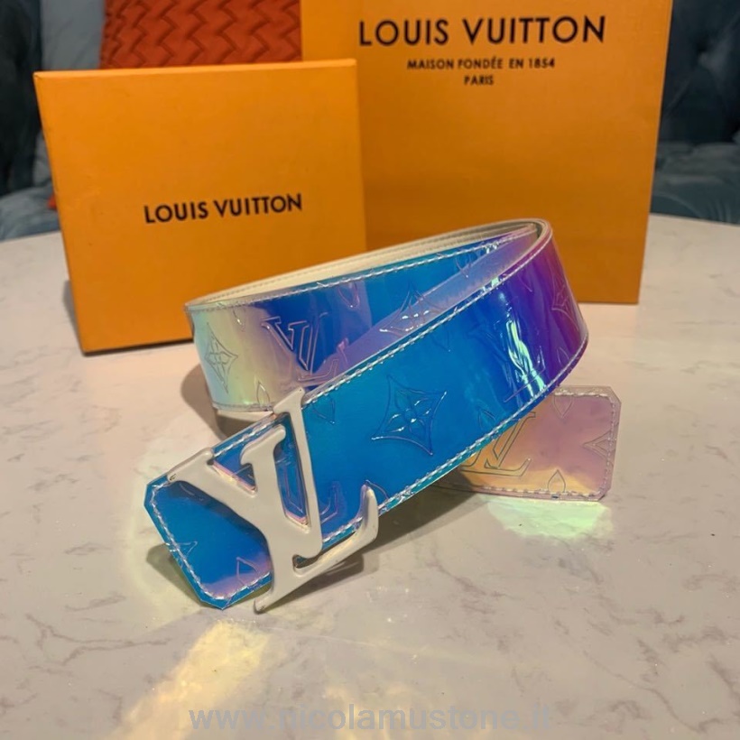 Qualità Originale Louis Vuitton Lv Shape 40mm Traslucido Pvc Cintura Reversibile Primavera/estate 2019 Collezione M0219t Bianco