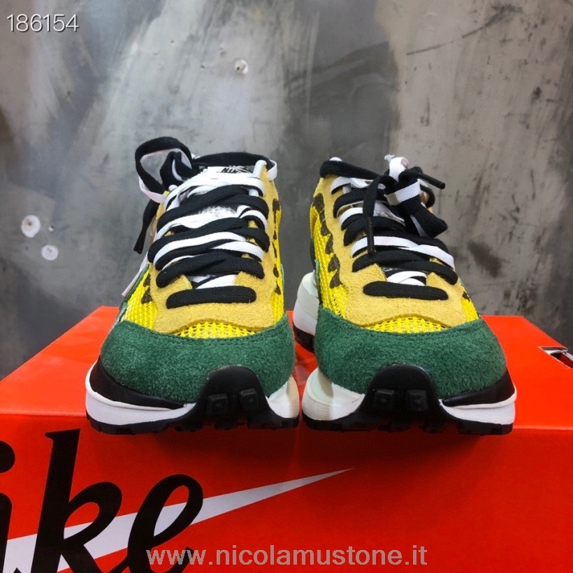 Scarpe Da Ginnastica Nike X Sacai Vaporwaffle Di Qualità Originale Gialle/verdi/bianche
