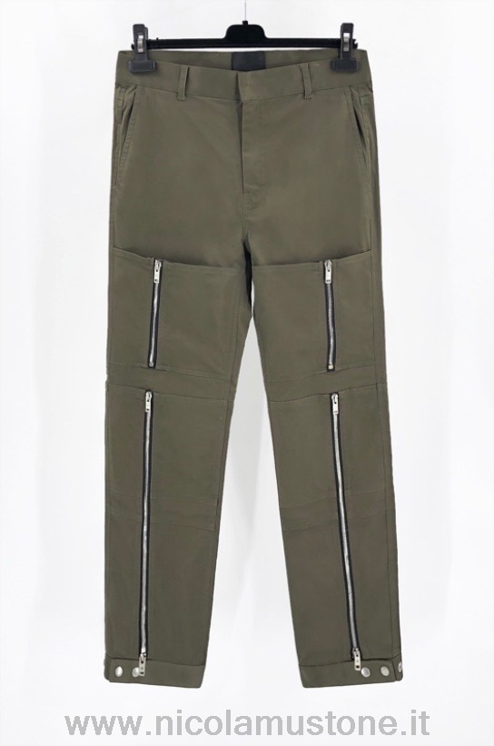 Calça Com Zíper De Carga Da Givenchy De Qualidade Original Coleção Primavera/verão 2022 Verde Exército