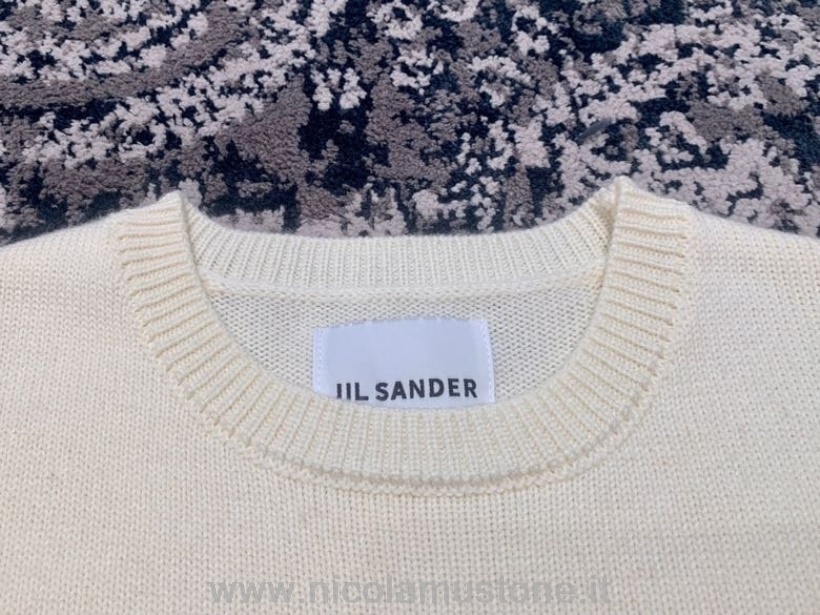 Qualidade Original Jil Sander Colorblock Suéter Primavera/verão 2022 Coleção Branco/vermelho/azul