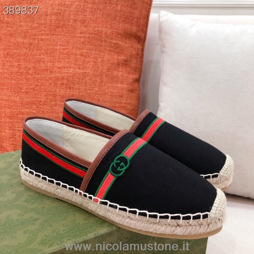 Loafer De Alpargata Gucci De Qualidade Original/couro De Bezerro Primavera/verão 2021 Coleção Preto