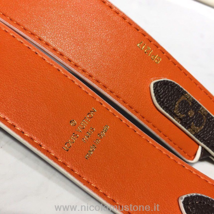 Qualidade Original Louis Vuitton Bandouliere Alça De Bolsa 105 Cm Monograma Lona Primavera/verão 2019 Coleção J02286 Laranja