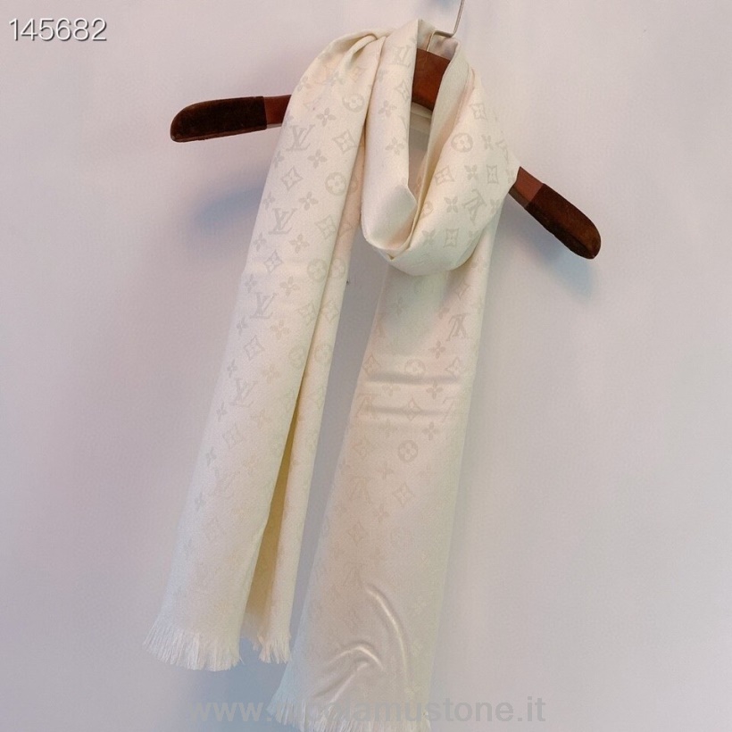 Qualidade Original Louis Vuitton Eterna Eternidade Cachecol De Caxemira 200 Cm Coleção Outono/inverno 2020 Branco